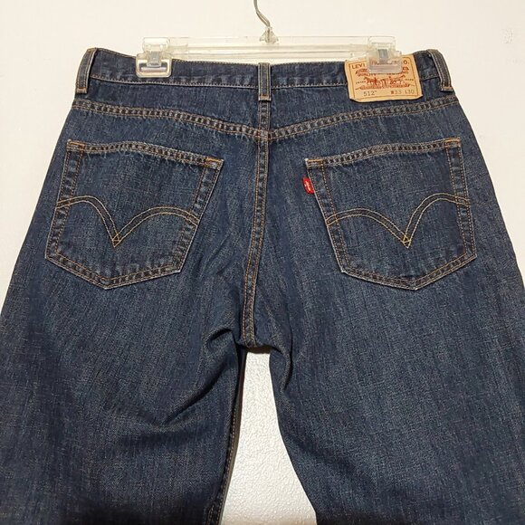 Levi's 512 Mid-Rise Slim Fit Dark Jeans - Excellent Condition - 33" x 30" - Picture 2 of 11